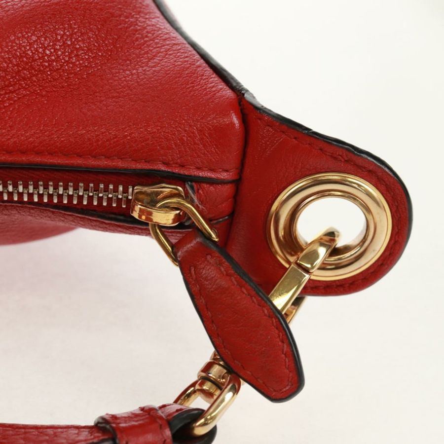 【日本直送】PRADA 紅色金色皮革肩背包,正品編號 159088V-8
