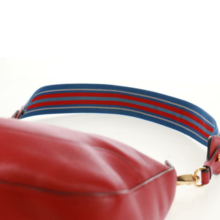 【日本直送】PRADA 紅色金色皮革肩背包,正品編號 159088V-13