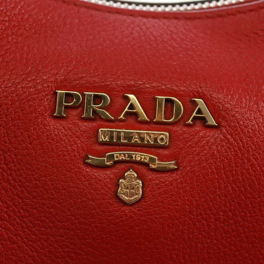 【日本直送】PRADA 紅色金色皮革肩背包,正品編號 159088V-18