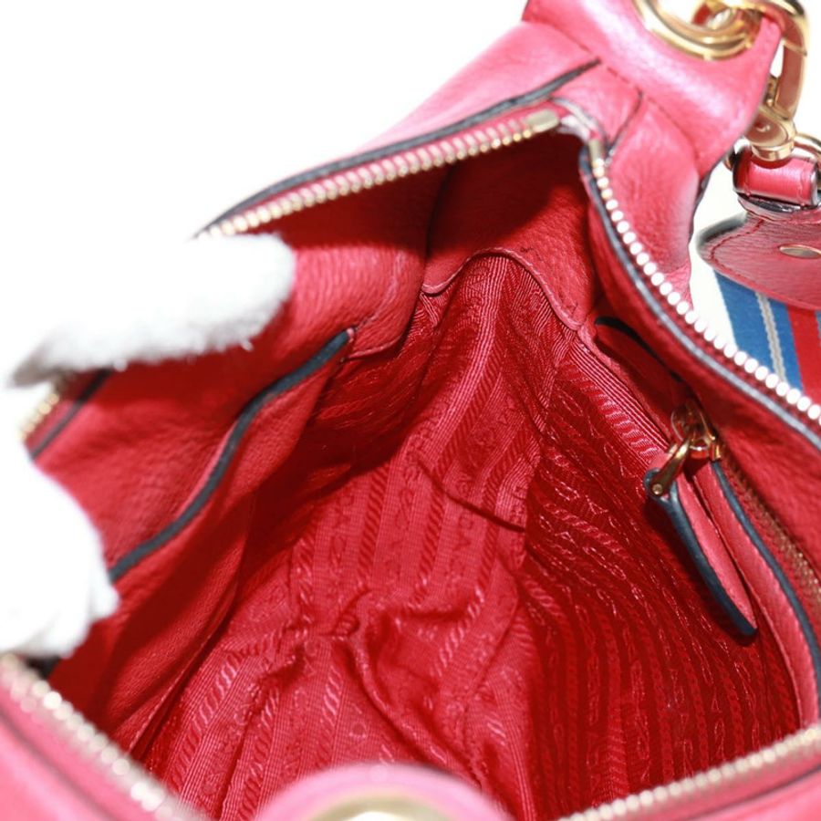 【日本直送】PRADA 紅色金色皮革肩背包,正品編號 159088V-20