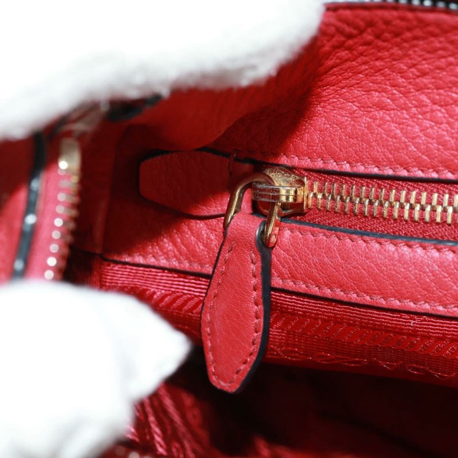 【日本直送】PRADA 紅色金色皮革肩背包,正品編號 159088V-22