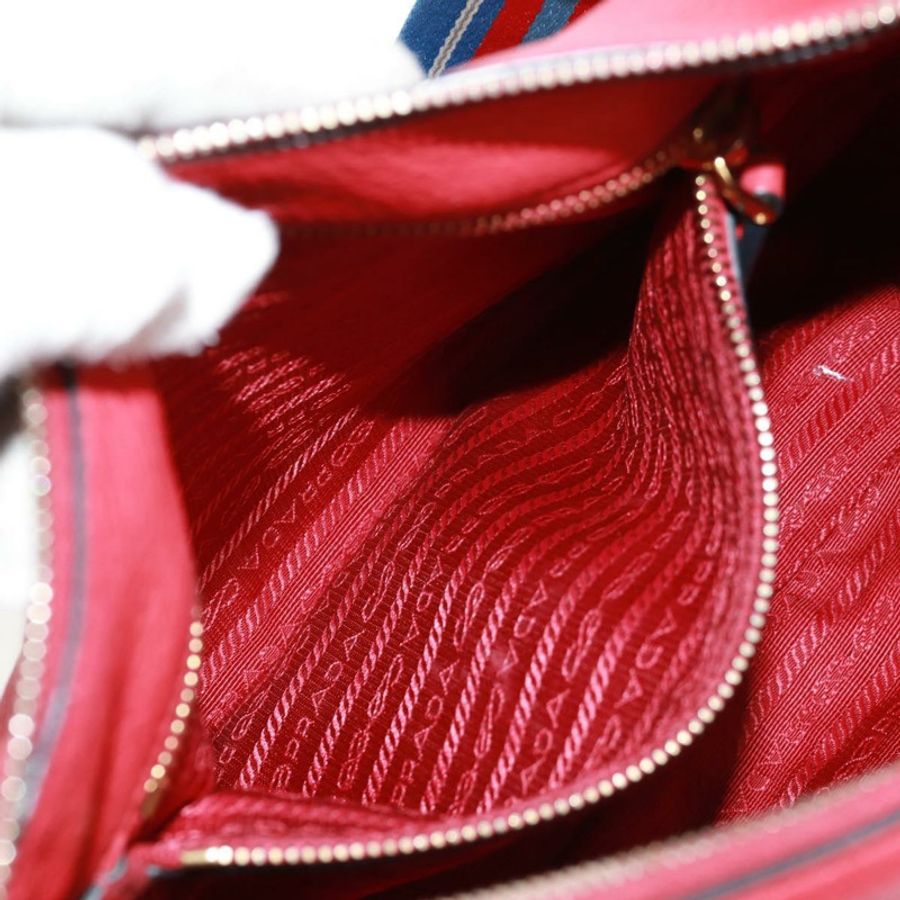 【日本直送】PRADA 紅色金色皮革肩背包,正品編號 159088V-23