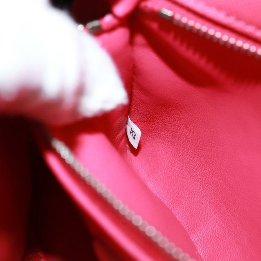 【日本直送】PRADA 鏈條單肩包 Safiano 皮革 紅色 銀色 正品 ka1025V-10