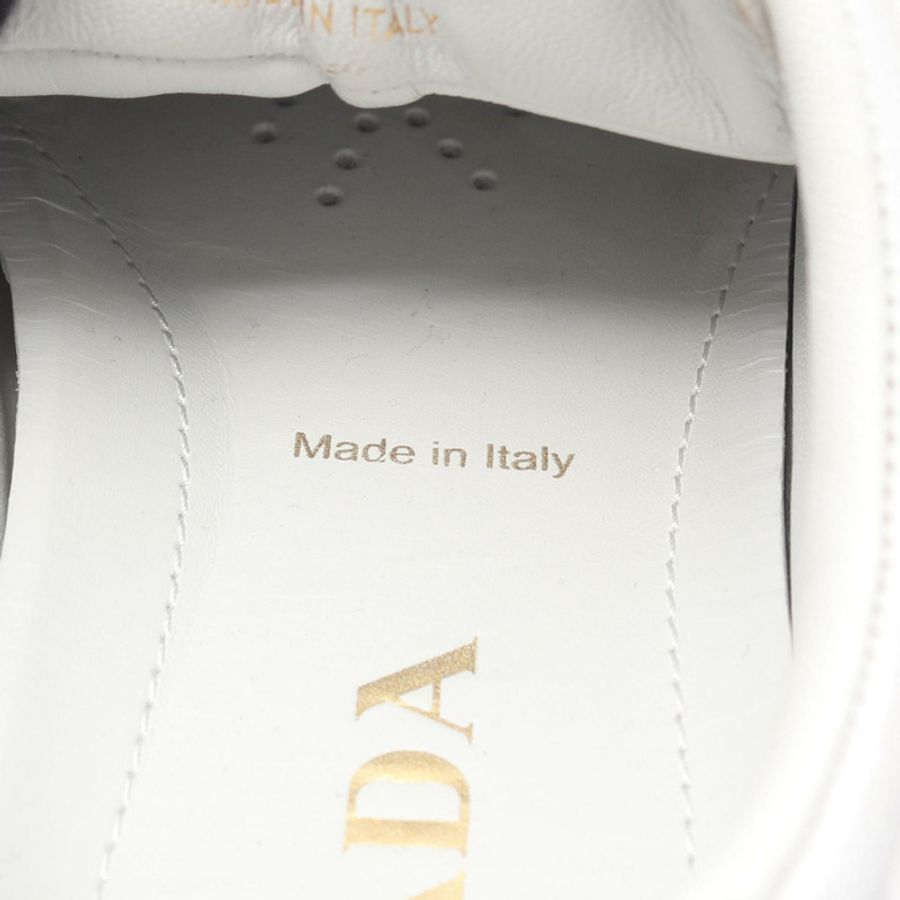 PRADA 三角形標誌做舊運動鞋 #6 2EE413 皮革 二手-5