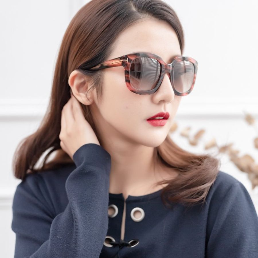 TOM FORD太陽眼鏡(透明紅豹紋色)-5