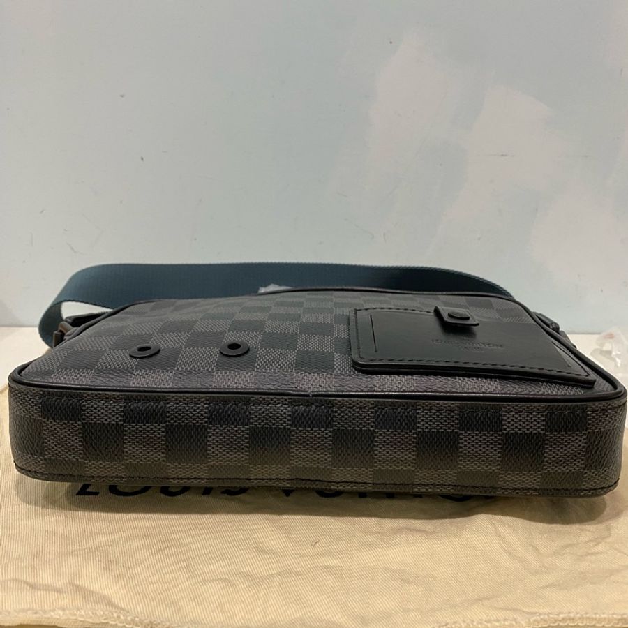 Louis Vuitton 黑棋盤格帆布拉鍊郵差包-2