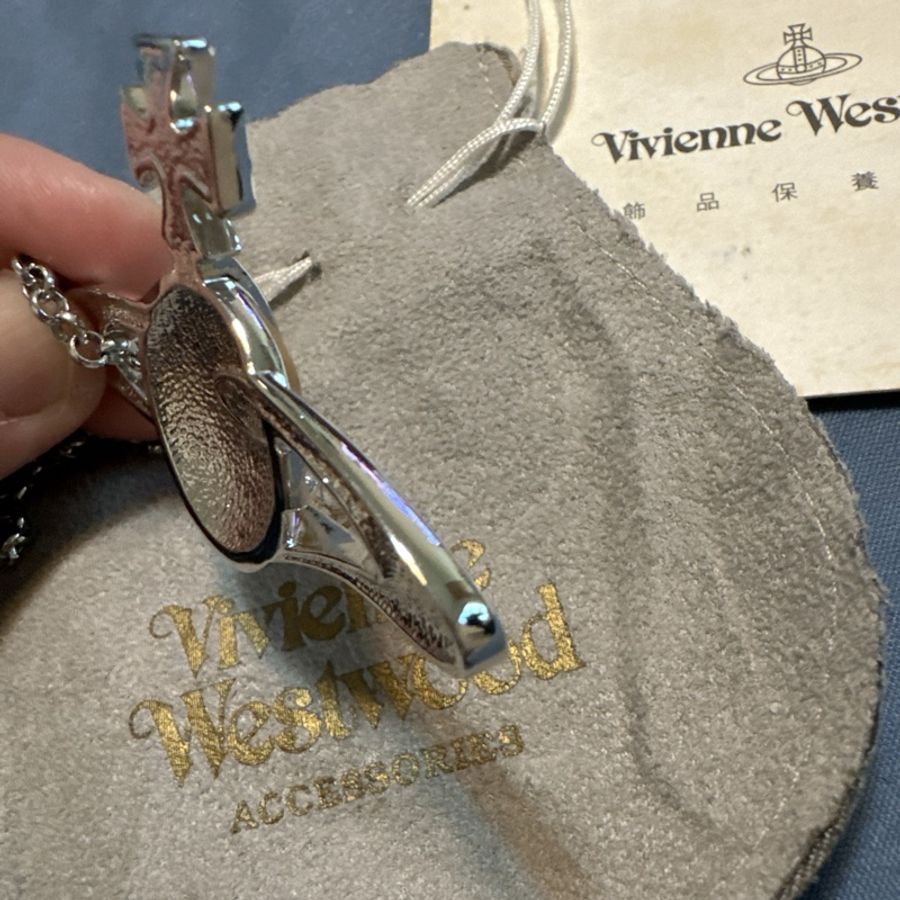 Vivienne Westwood 粉色大土星Logo 項鍊(絕版溢價款)(近全新)-5