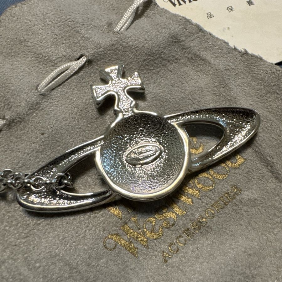 Vivienne Westwood 粉色大土星Logo 項鍊(絕版溢價款)(近全新)-7