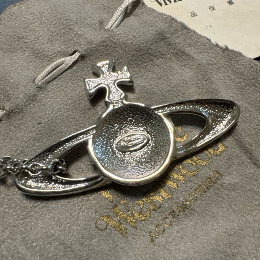 Vivienne Westwood 粉色大土星Logo 項鍊(絕版溢價款)(近全新)-9