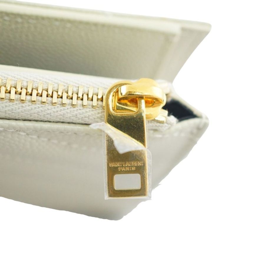 YSL Saint Laurent 聖羅蘭 Monogram粒面壓紋皮革兩摺錢包 皮夾 短夾-16