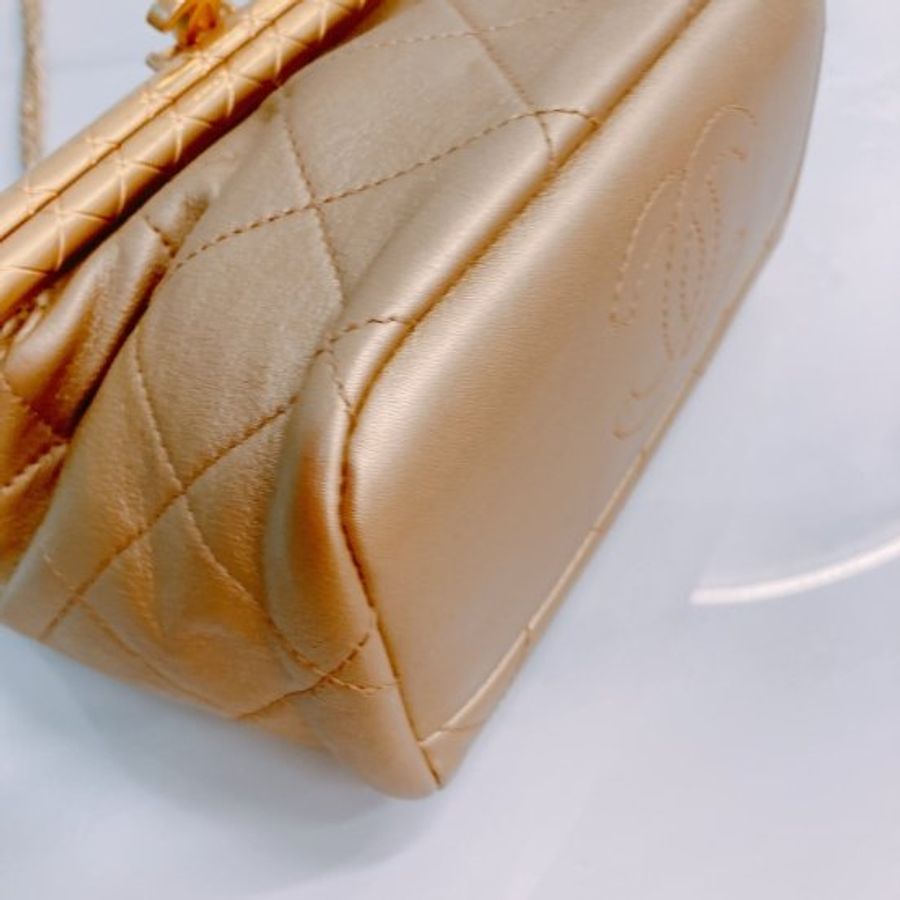 MS0444 Chanel 香奈兒 小羊皮 香檳金 手提肩背包 小號My Crush Bag Small Lambskin Metallic Gold x GHW-7