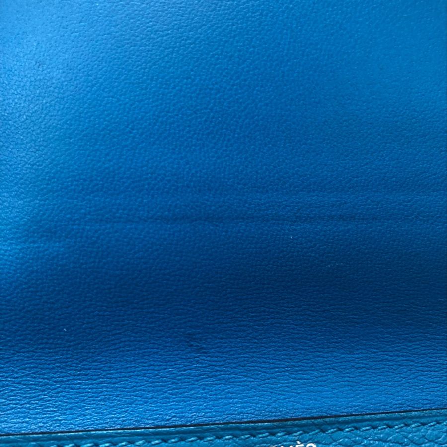 HERMÈS ever colour blue Dogon銀扣銀包 Stamp AXB917-20