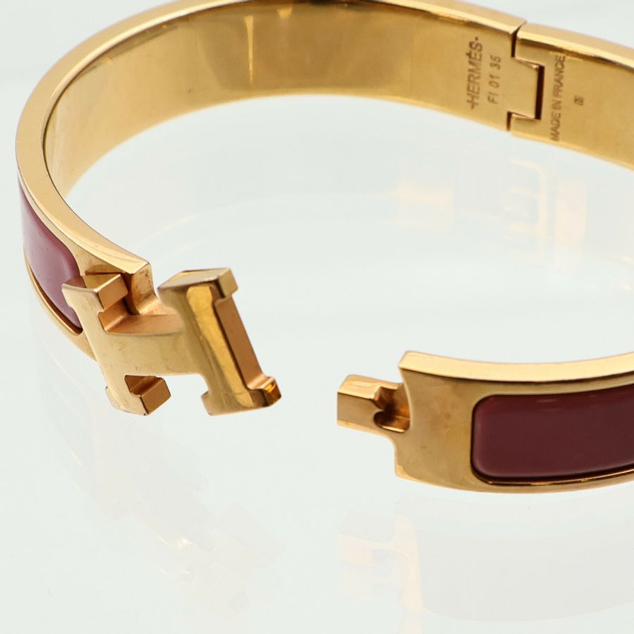 HERMES 金屬/琺瑯Clic H手鐲-6