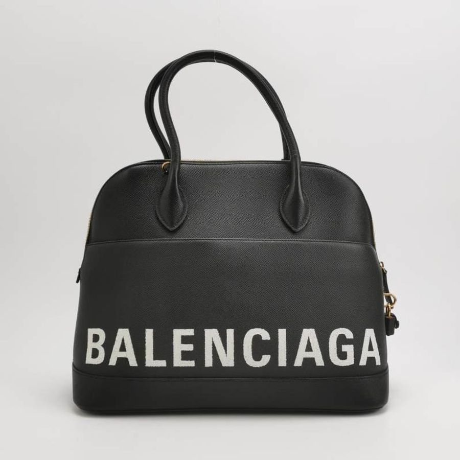 Balenciaga Ville牛皮拼色Balenciaga字母logo斜挎包單肩包-4