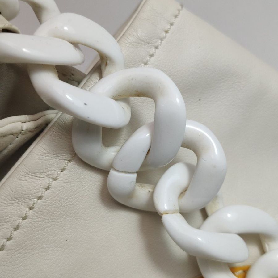 Chanel牛皮拼色雙C logo單肩包-10