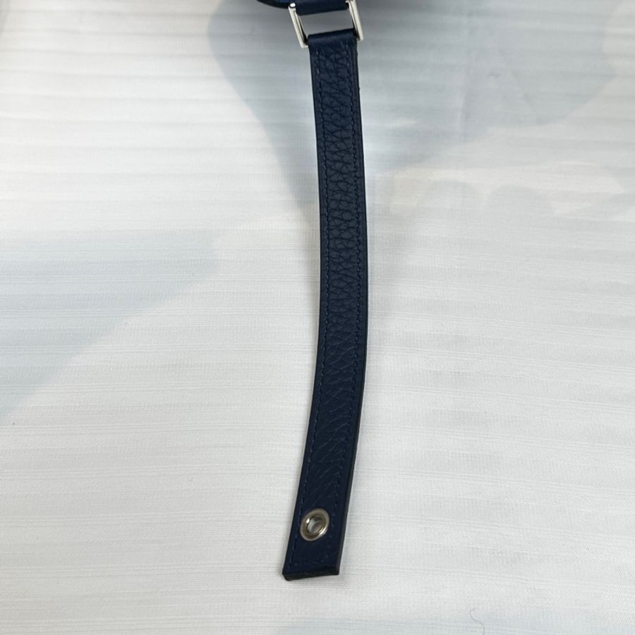 閒置全新 愛馬仕/Hermes Picotin Lock 22 藍色銀扣菜籃子手提水桶包22x17x21cm-8