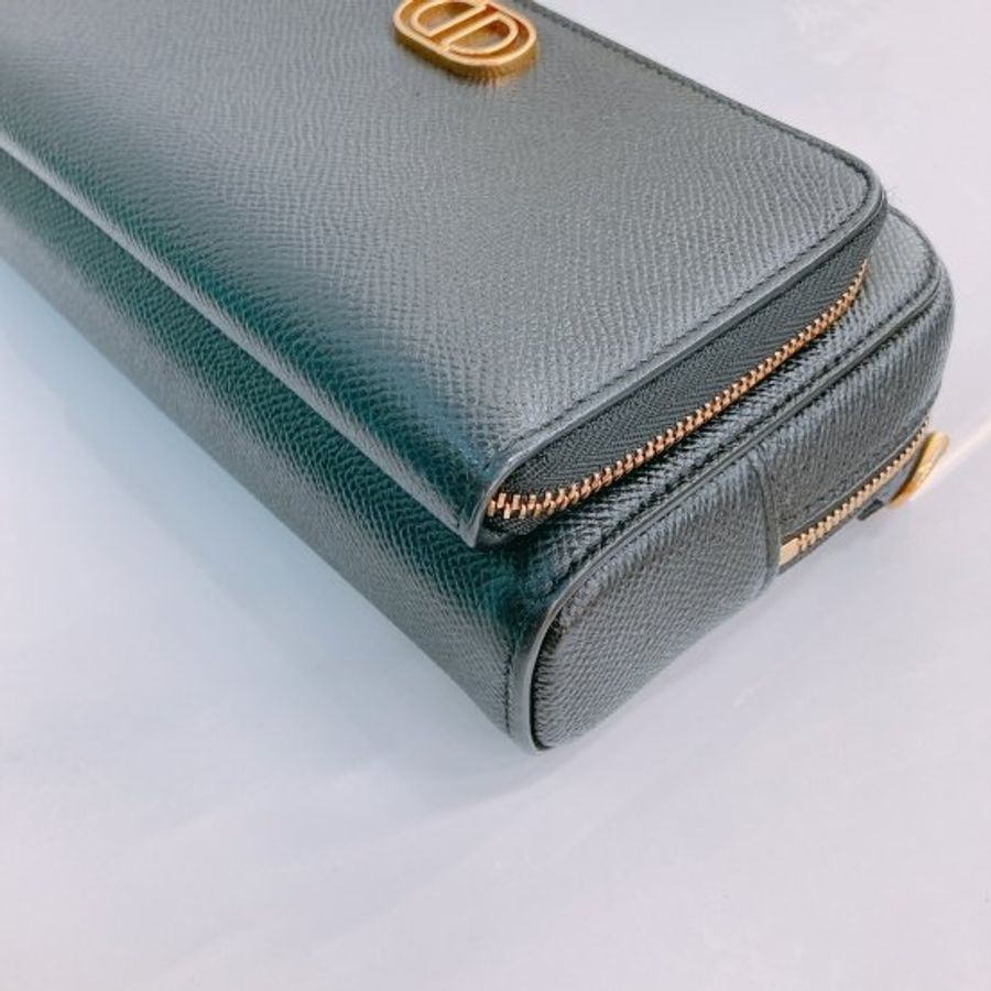 MS0451 Christian Dior 迪奧 黑色雙層拉鍊斜肩包 Double Pouch Crossbody Grained Calfskin Black-7