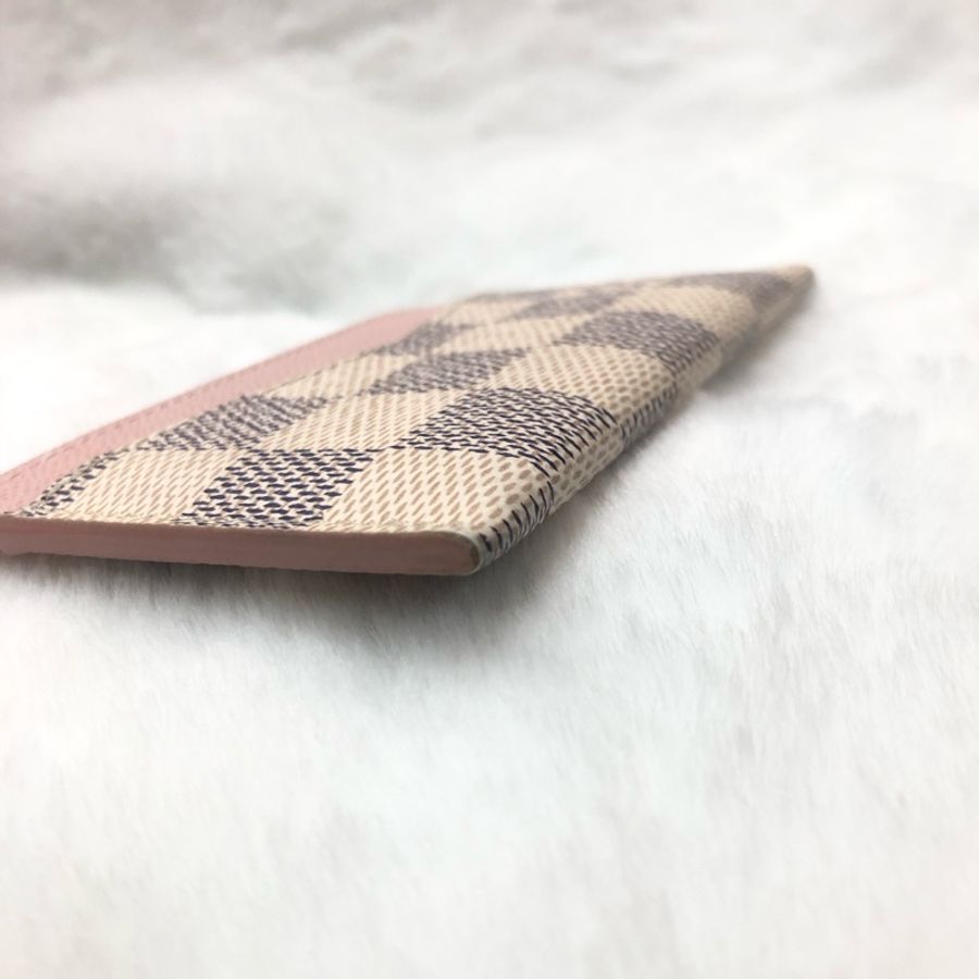 LV白棋盤粉色卡夾X836-23