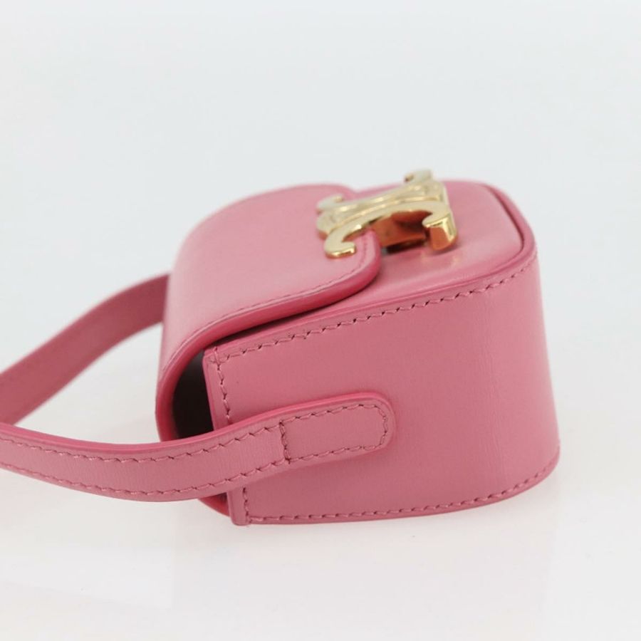 【日本直送】CELINE Triomphe Mini Claude 肩包,小牛皮材質,粉金色,正品編號 153596SAM-2