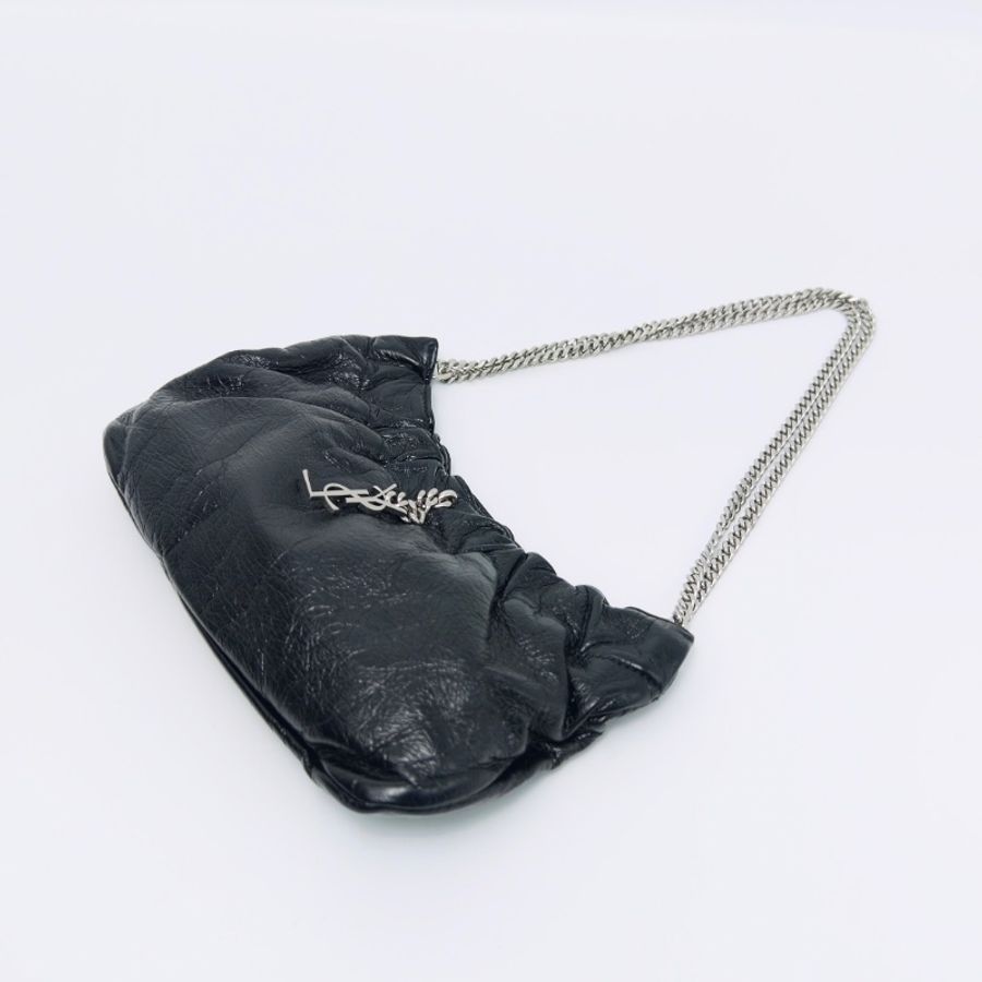 YSL 黑銀shoulderbag油蠟牛雲朵腋下肩背包 24.5*14*0.6 98新配件盒子塵袋-4