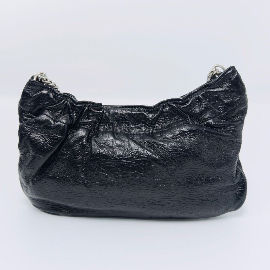 YSL 黑銀shoulderbag油蠟牛雲朵腋下肩背包 24.5*14*0.6 98新配件盒子塵袋-5