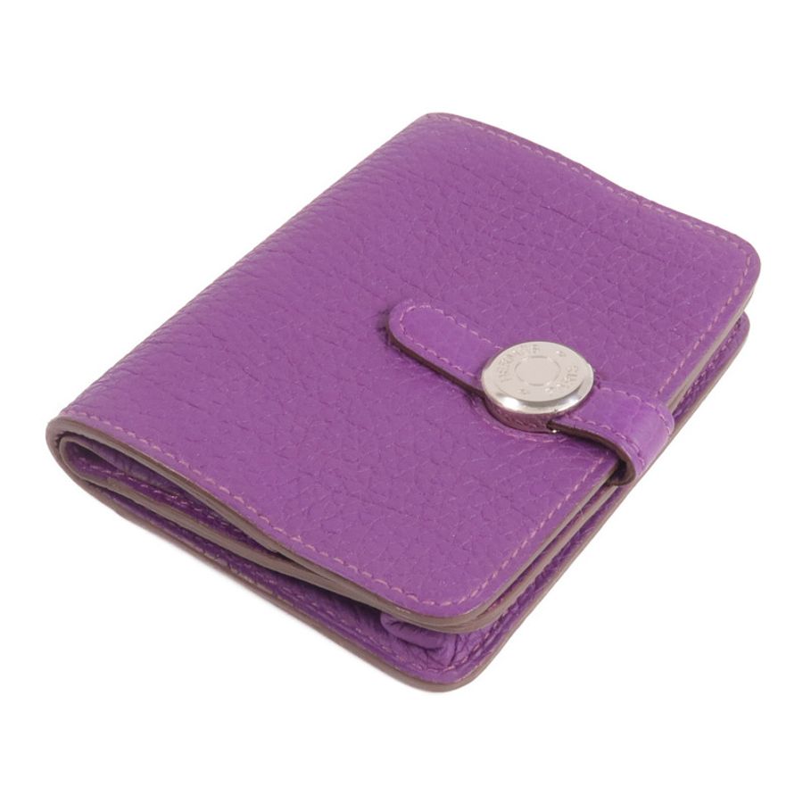HERMES Clemence皮革Dogon Card Case銀扣卡片套Anemone-3