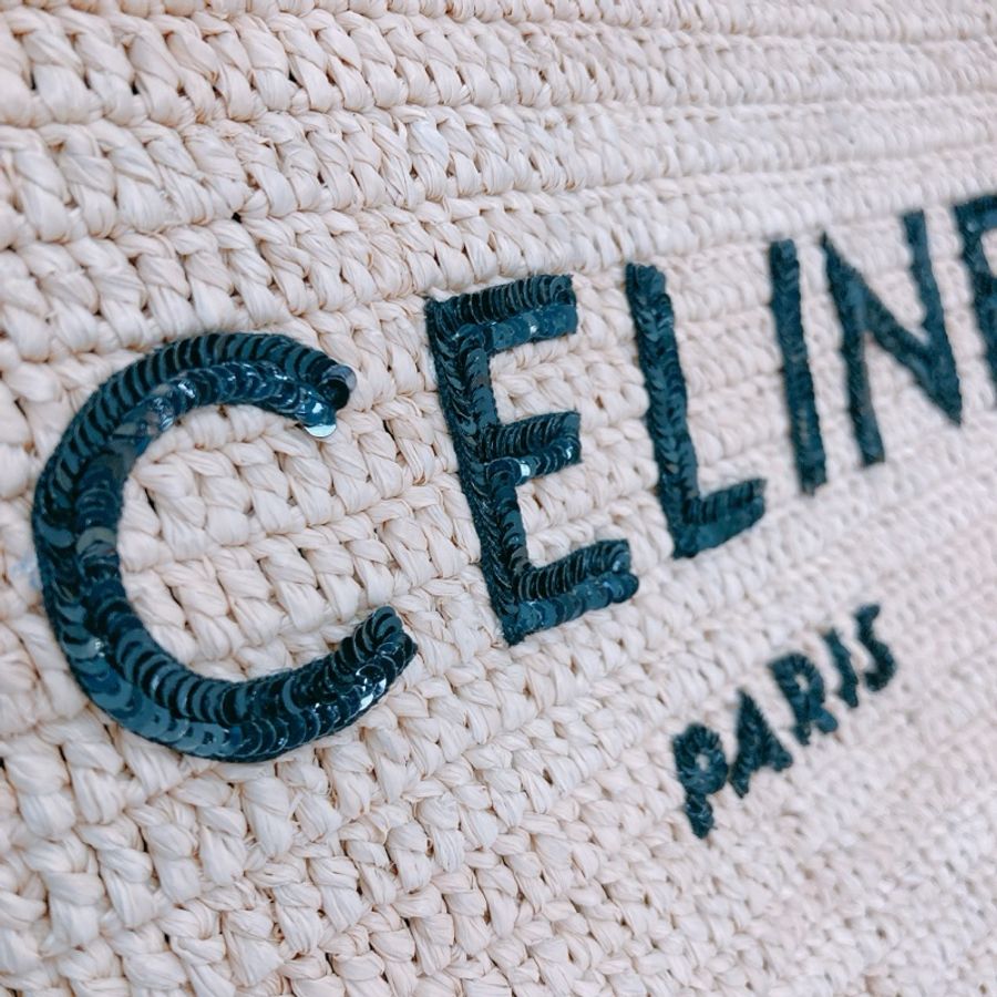 MS0463 CELINE 思琳中號藤籃編織手拿包包CLUTCH 35CM RAFFIA ,CALFSKIN-17