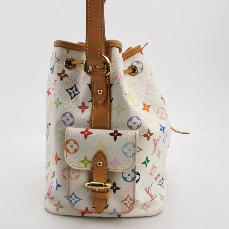 Louis Vuitton(LV)NOE植鞣革白三彩抽繩單肩包-3