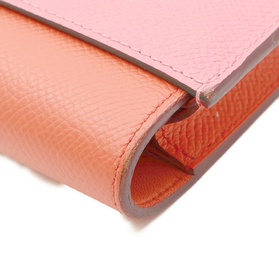 HERMES Epsom皮革Passant銀扣長錢包-9