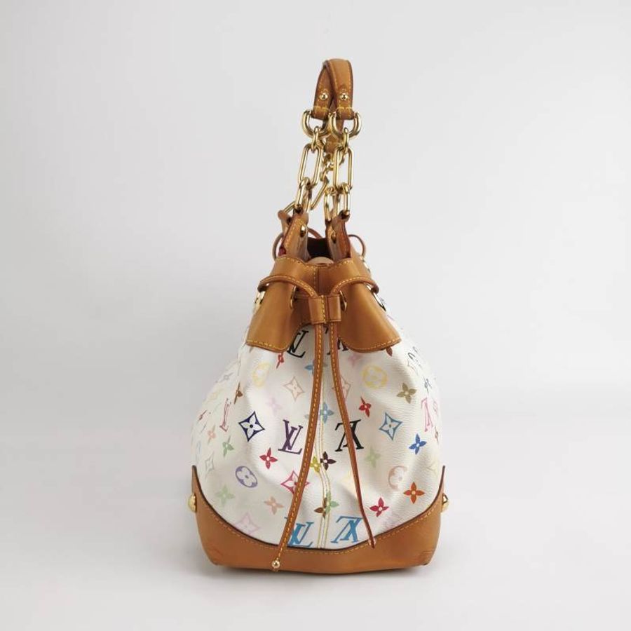 Louis Vuitton(LV)Ursula中號植鞣革白三彩推鎖搭扣包單肩包-2