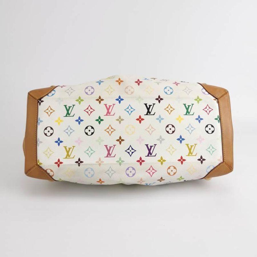 Louis Vuitton(LV)Ursula中號植鞣革白三彩推鎖搭扣包單肩包-5