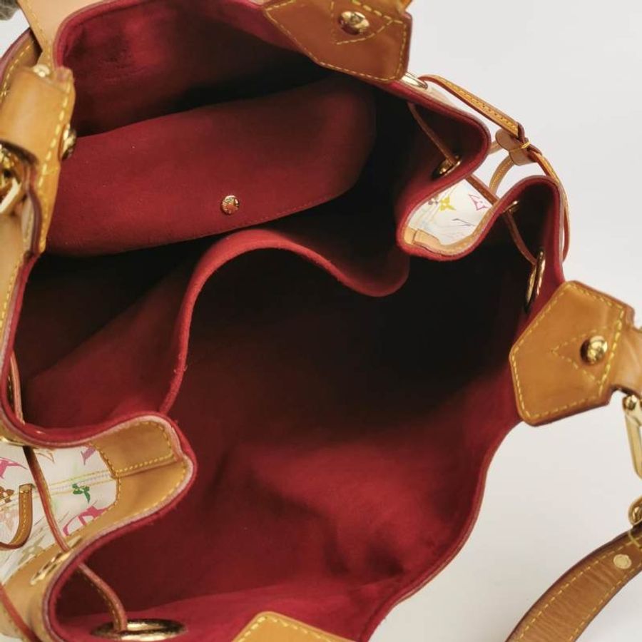 Louis Vuitton(LV)Ursula中號植鞣革白三彩推鎖搭扣包單肩包-6