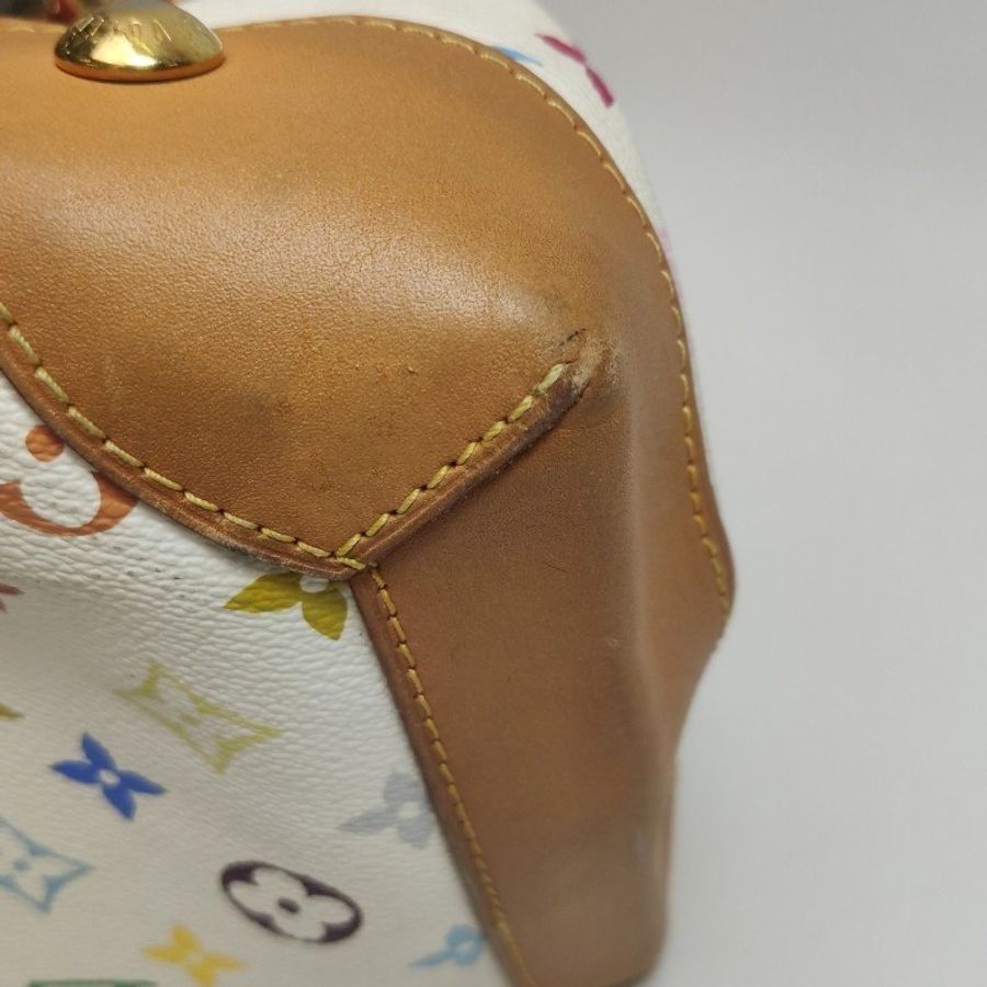 Louis Vuitton(LV)Ursula中號植鞣革白三彩推鎖搭扣包單肩包-15