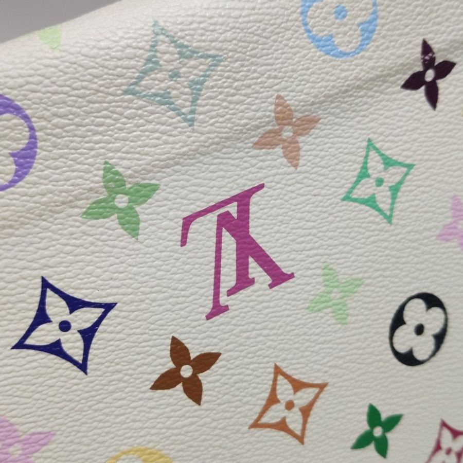 Louis Vuitton(LV)Ursula中號植鞣革白三彩推鎖搭扣包單肩包-20