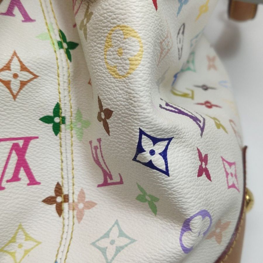 Louis Vuitton(LV)Ursula中號植鞣革白三彩推鎖搭扣包單肩包-21