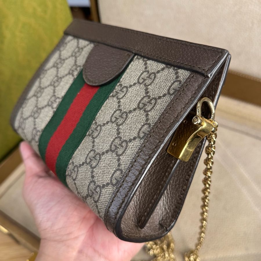 GUCCI Ophidia GG迷你晚宴鍊包🤎經典夯款-5
