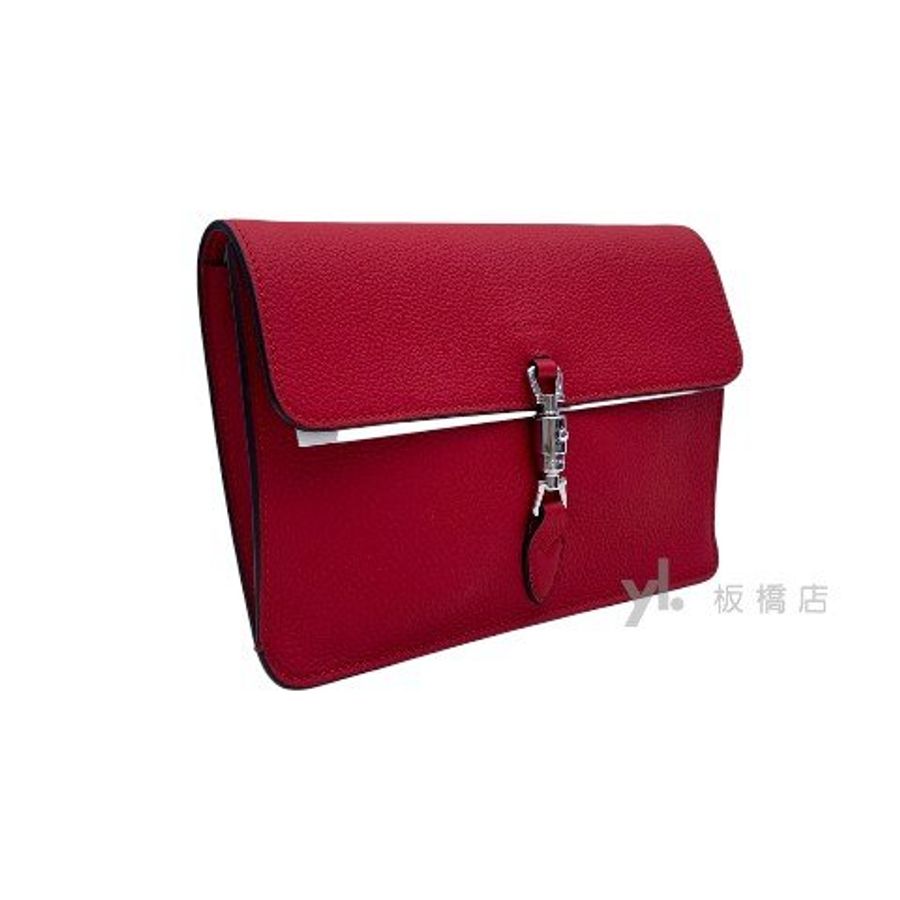GUCCI Jackie1961紅牛皮下蓋斜背包364435-2