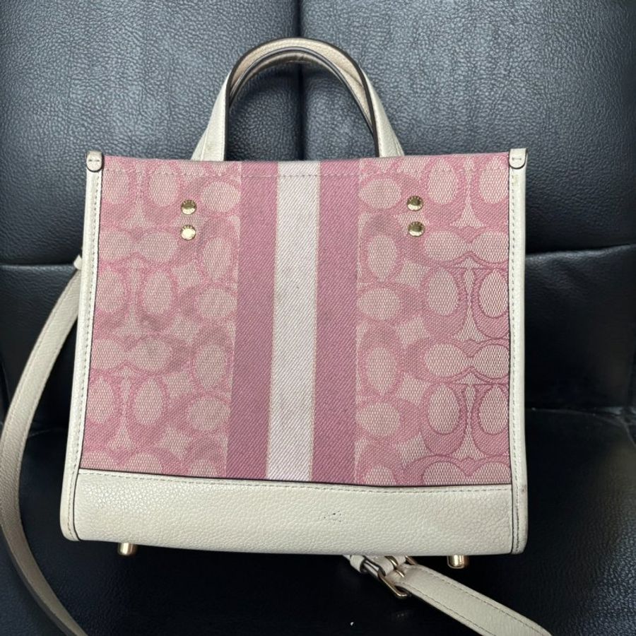 COACH 經典LOGO 粉色 紙袋包 單肩斜挎包 托特包 C5115-1