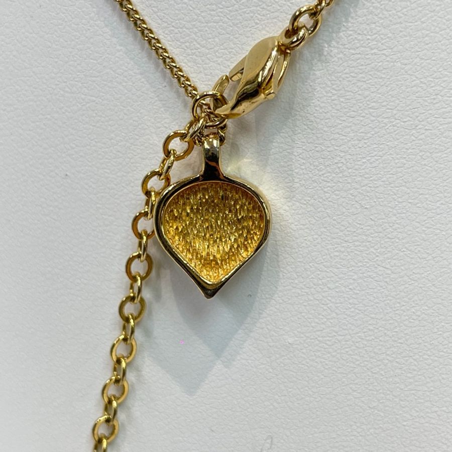 Dior 中古黑金淚滴水鑽項鏈 XA393-2
