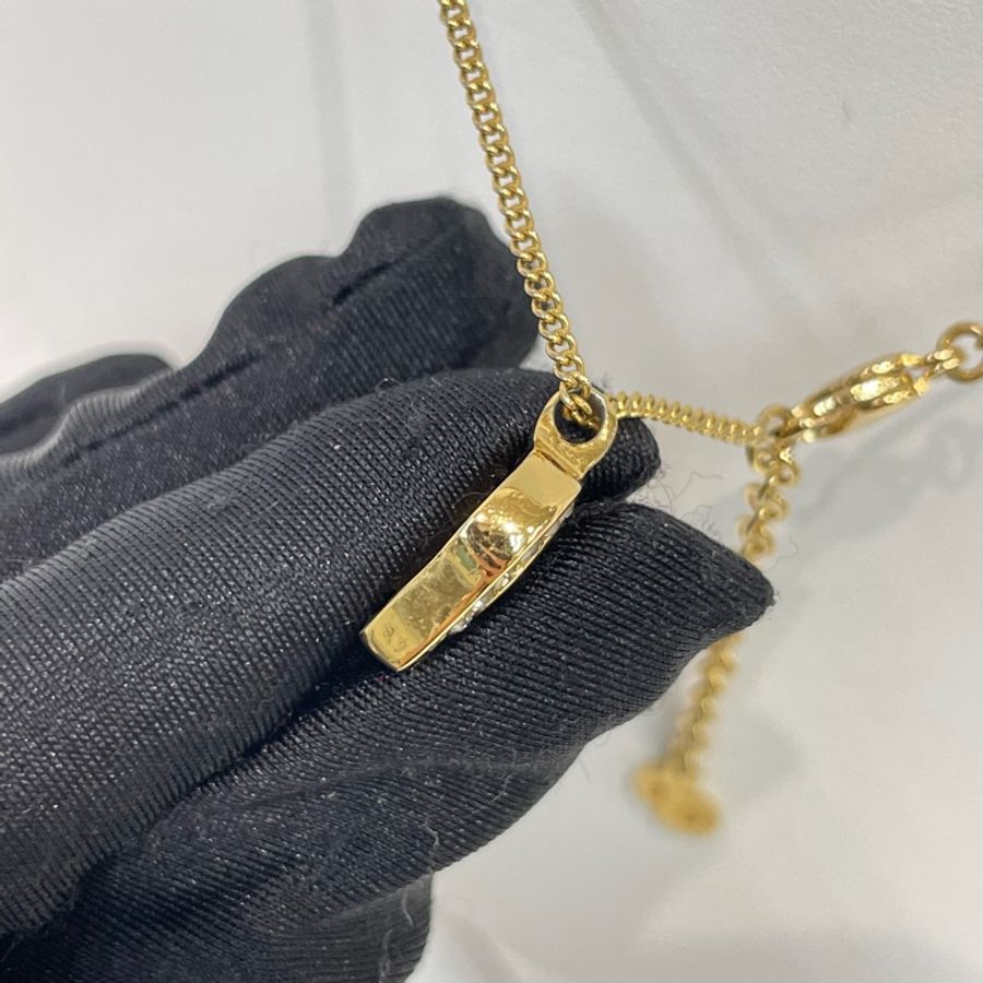 Dior 中古黑金淚滴水鑽項鏈 XA393-4