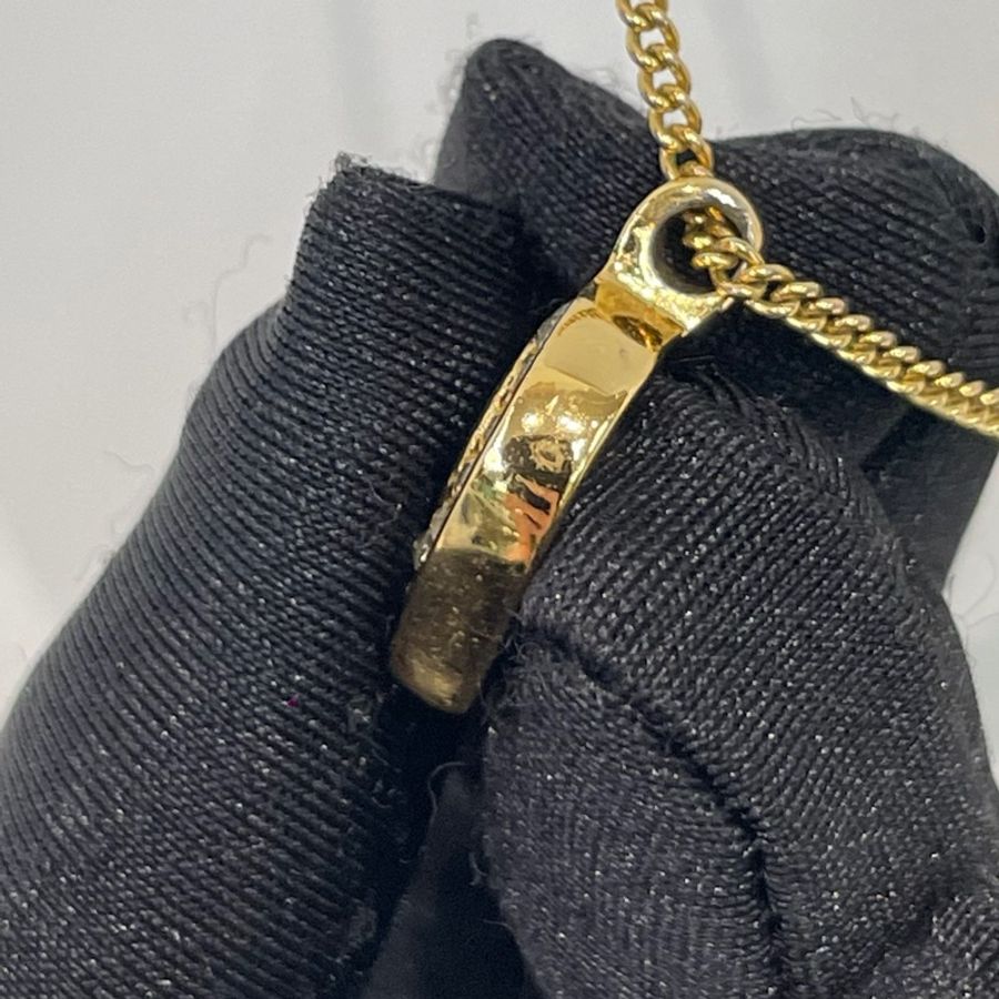 Dior 中古黑金淚滴水鑽項鏈 XA393-10