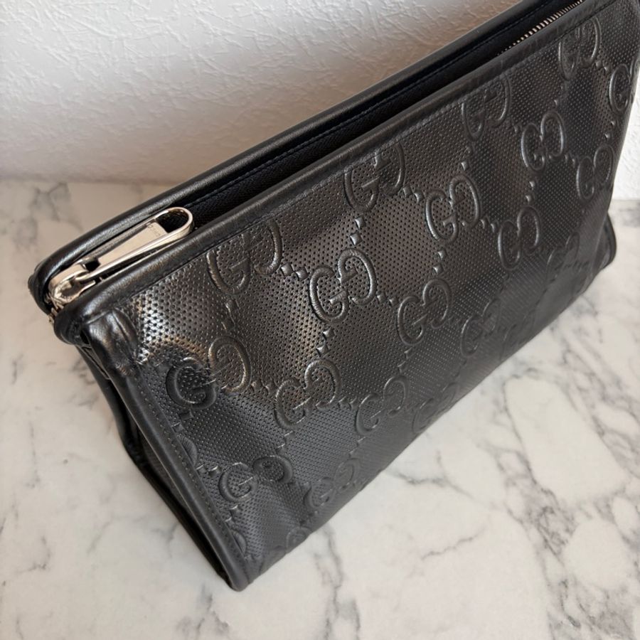 Gucci 黑色壓紋手拿包💙-11