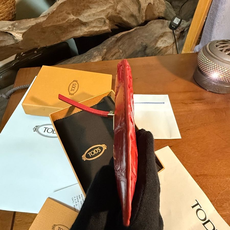 TOD’S 真鱷魚皮(全新)零錢包/鑰匙包-7