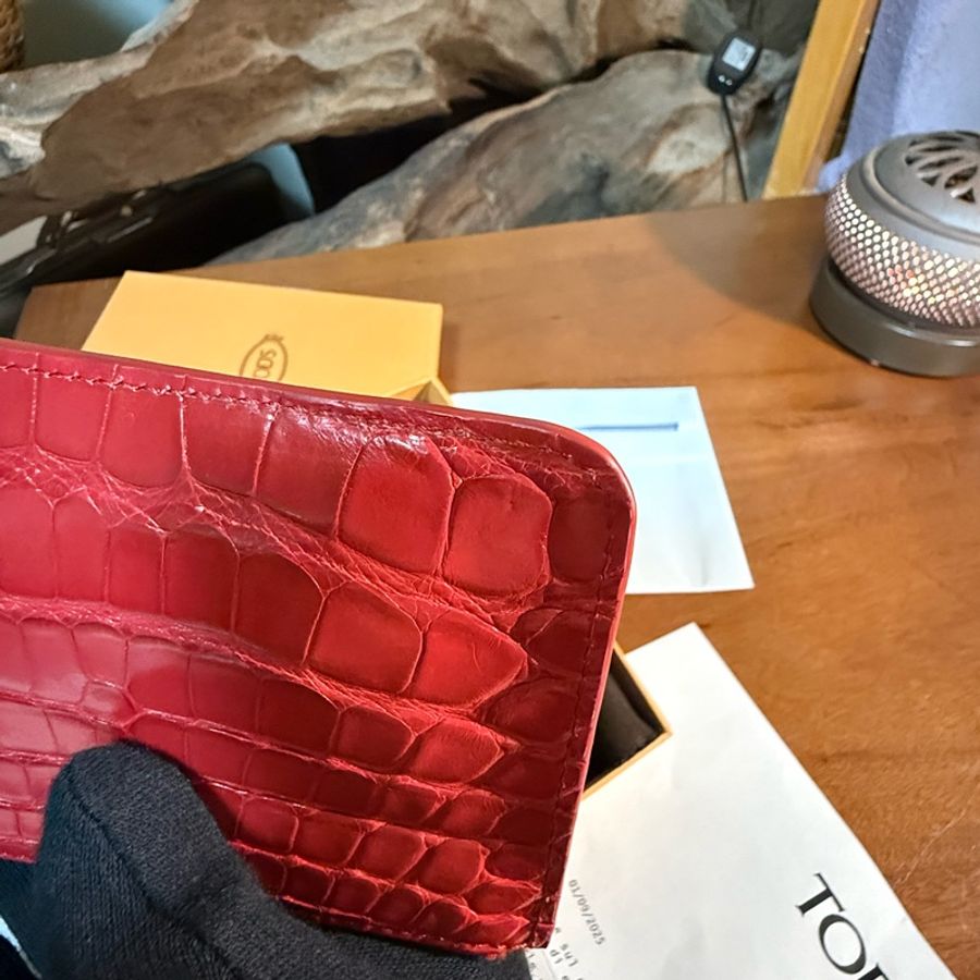 TOD’S 真鱷魚皮(全新)零錢包/鑰匙包-9