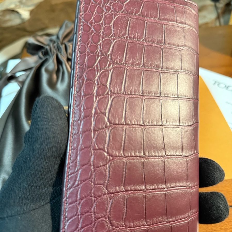 TOD’S 真鱷魚皮（腹部）長夾（全新品）-0