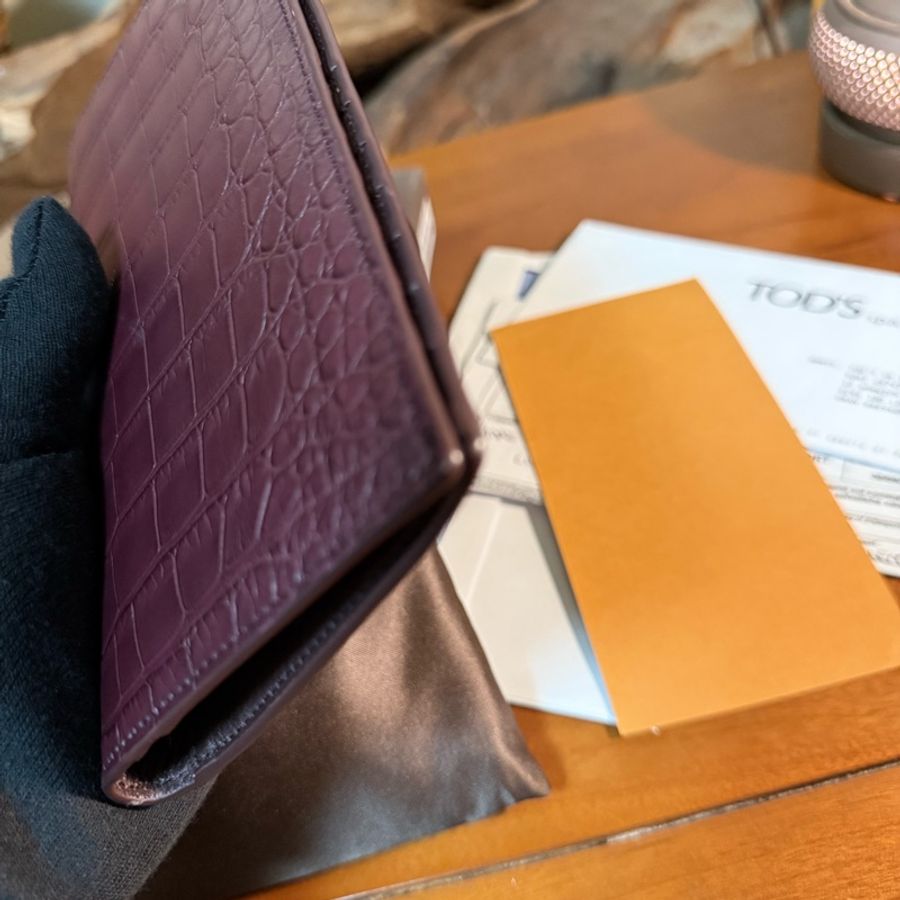 TOD’S 真鱷魚皮（腹部）長夾（全新品）-3