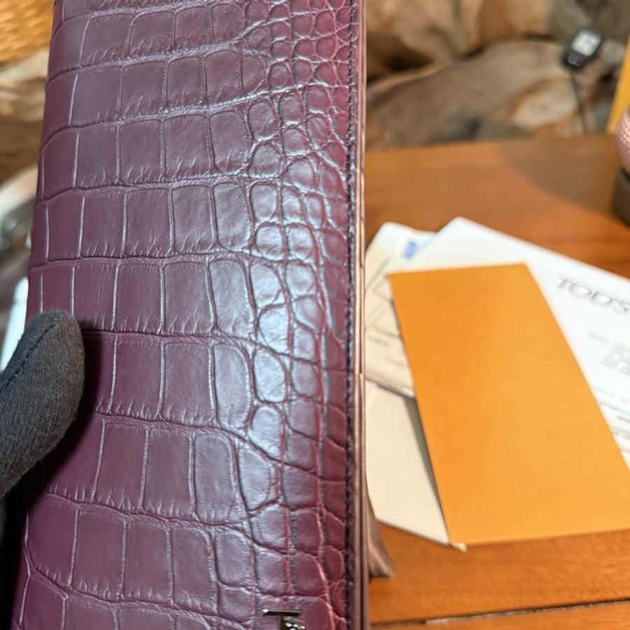 TOD’S 真鱷魚皮（腹部）長夾（全新品）-5