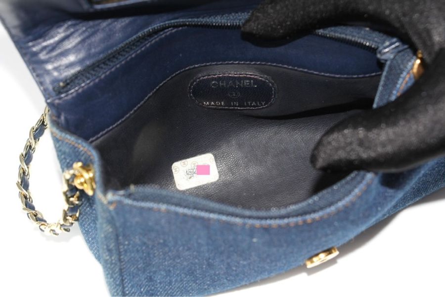 Chanel Blue Denim Coco Cosmetic Pouch Makeup Case Pouch-11