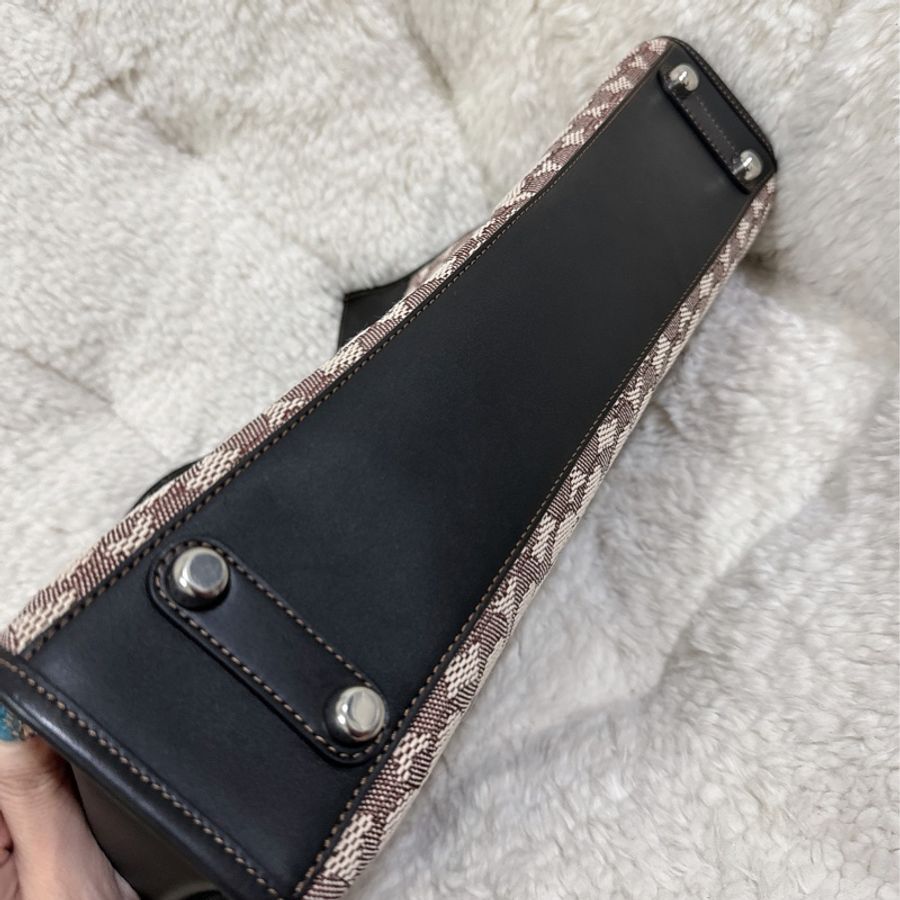 未使用有些許瑕疵COACH ROGUE經典提花面料男用手提公事包-29