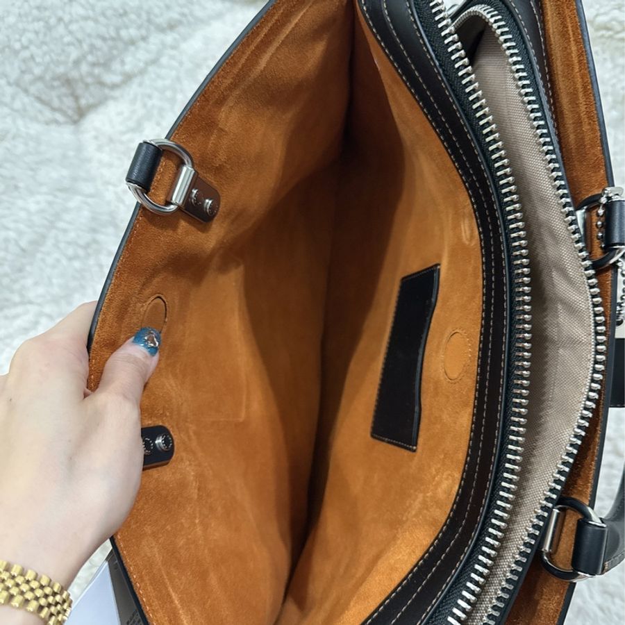 未使用有些許瑕疵COACH ROGUE經典提花面料男用手提公事包-42